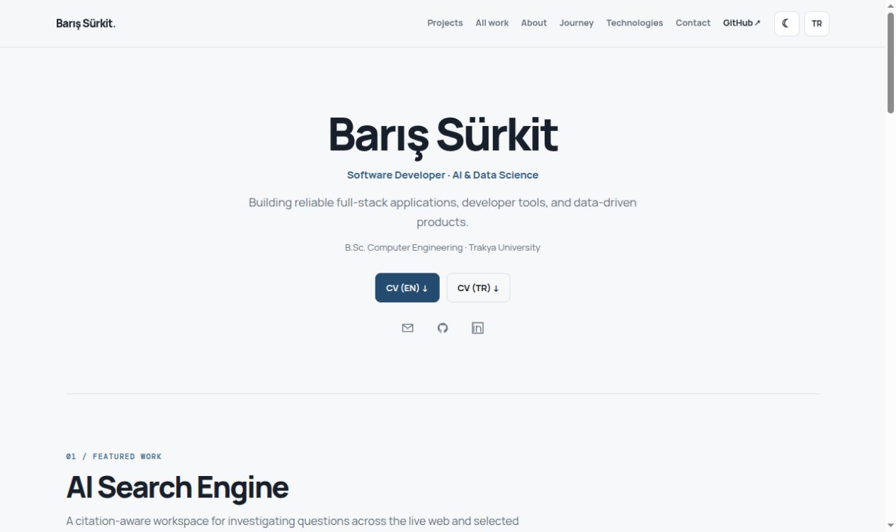Portfolio website screenshot